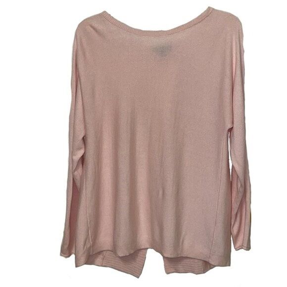 Etcetera Pink Knit Sweater Womens Small Cashmere Cotton Fly Back - Picture 1 of 10